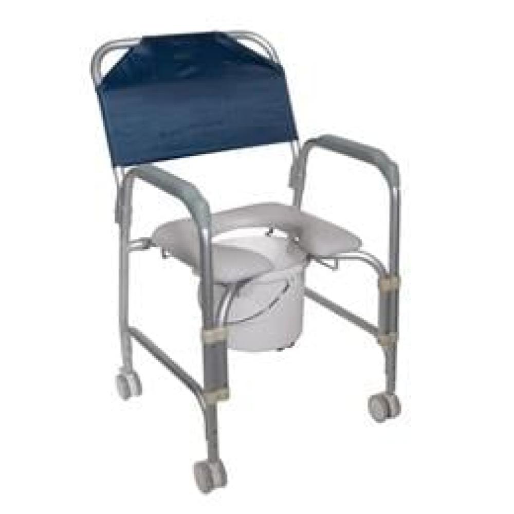 Image for product - Lightweight Portable Shower Chair Commode With Casters Image for product - Lightweight Portable Shower Chair Commode With Casters