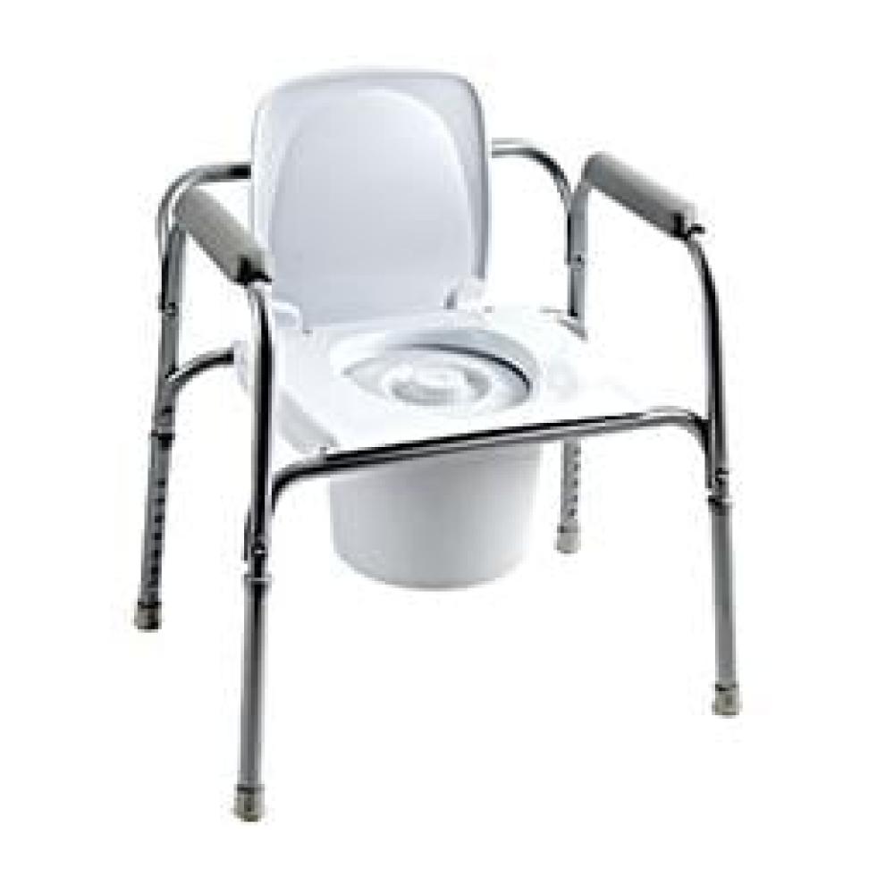 Image for product - All-In-One Gray Coated Steel Commode