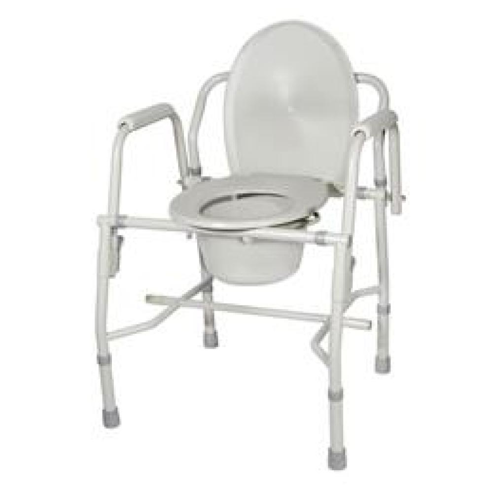 Image for product - Steel Drop Arm Bedside Commode With Padded Arms