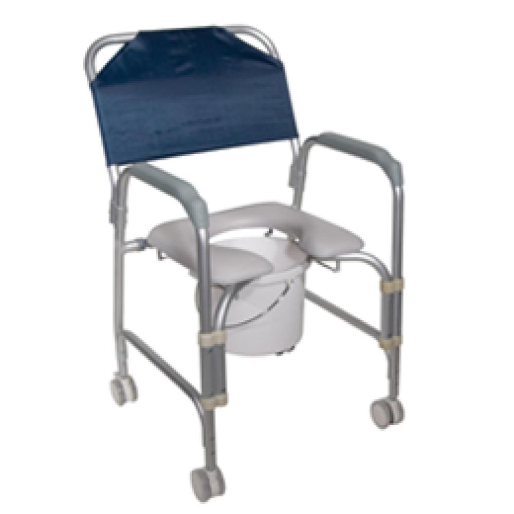Image for product - Aluminum Shower Chair and Commode with Casters