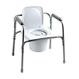 Image for product - All-In-One Gray Coated Steel Commode thumbnail