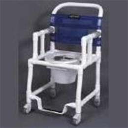 Image of PVC Rolling Shower Chair with Drop Arms